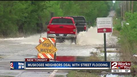 Rainfall closes roads on Muskogee's south side