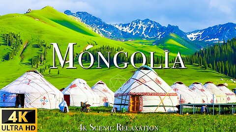 MONGOLIA 4K - Scenic Relaxation Film With Calming Music - 4K Video Ultra HD