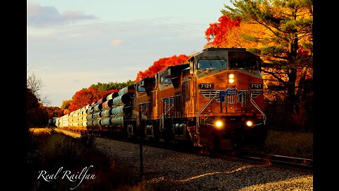 Beautiful Fall Colors in Minnesota, Union Pacific and BNSF - Hinckley Subdivision