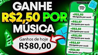 GANHE R$80/Dia APLICATIVO PARA GANHAR DINHEIRO OUVINDO MÚSICAS - Apps para que pagam de verdade