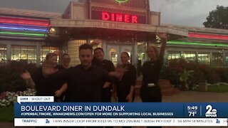 Boulevard Diner in Dundalk says "We're Open Baltimore!"