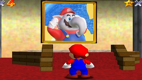 What happens when Mario uses the secret Super Mario Wonder Painting in Super Mario 64?