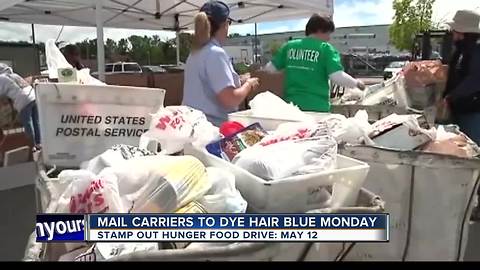 Boise mail carriers dying their hair blue for Stamp Out Hunger campaign