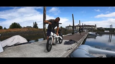 TESTING Our Foldable GOTRAX ELECTRIC BIKE While On Anchor!