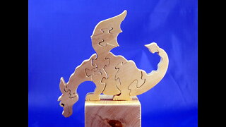 Wood Dragon Puzzle for Toddlers to Adults, Handmade, Freestanding, Unfinished, Fantasy Animal