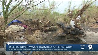 Rillito River wash trashed after storm
