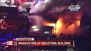 Industrial building goes up in flames south of Sky Harbor