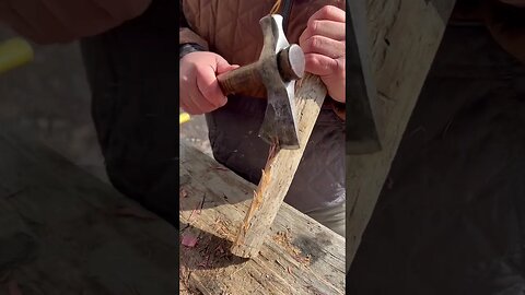 Easy Cutting Method for Wood. #shorts #axe #worksmarter #chop
