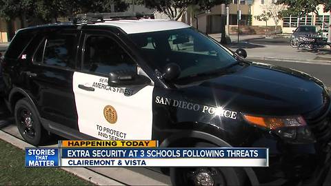 Extra security at 3 local schools amid threats