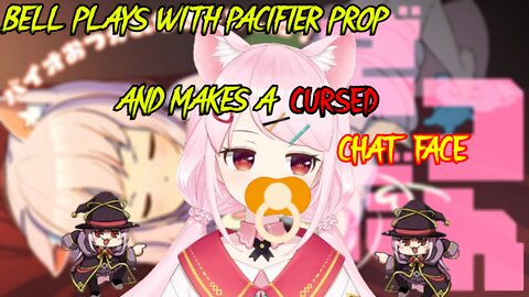 [VTuber] Bell Nekonogi plays with a pacifier prop and makes a cursed chat face