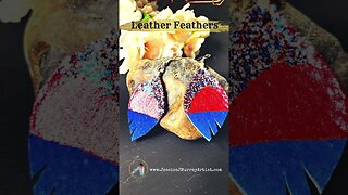 Block Party, 2 inch, leather feather earrings pair