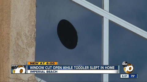 Bedroom window cut open as toddler slept in home