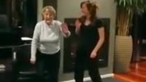 Grandma busts out impressive dance moves