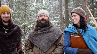 Three Vikings in the Winter Forest