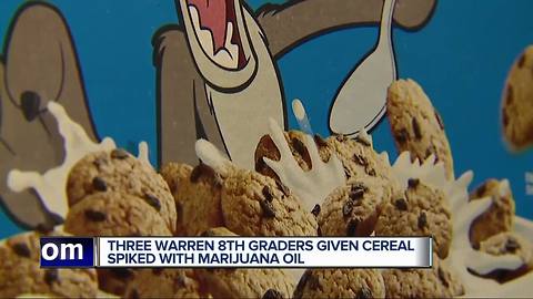 Three Warren 8th graders given cereal spiked with marijuana oil