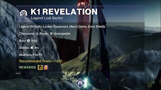 Destiny 2 Legend Lost Sector: The Moon - K1 Revelation 10-25-21