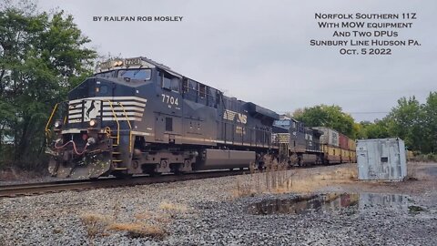 MOW Norfolk Southern 11Z Train on the Sunbury Line at Hudson Pa. Oct. 5 2022 #railfanrob #trains