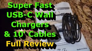 Super Fast USB-C Wall Chargers with 10' Cables - Full Review