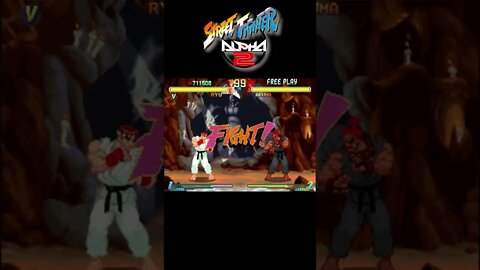 Street Fighter Alpha 2 Vencendo akuma Nível 8