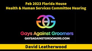 Gays Against Groomers: Stop the indoctrination & medicalization of children. 2023 Florida Testimony.