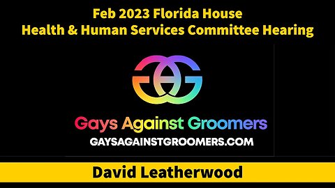 Gays Against Groomers: Stop the indoctrination & medicalization of children. 2023 Florida Testimony.