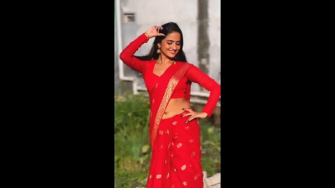 Nisha guragain 😍🔥| Red saree ❤️