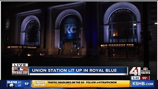 Union Station lights up Royals blue for opening day
