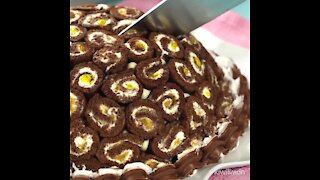 Chocolate Swiss Rolls Cake