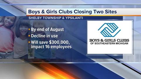 Boys & Girls Clubs closing two sites in Shelby Township anf Ypsilanti