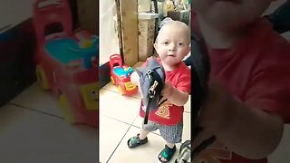 Cute Baby Plays At Grandma's House