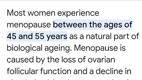 MENOPAUSE AGE between the ages of 45 and 55 years