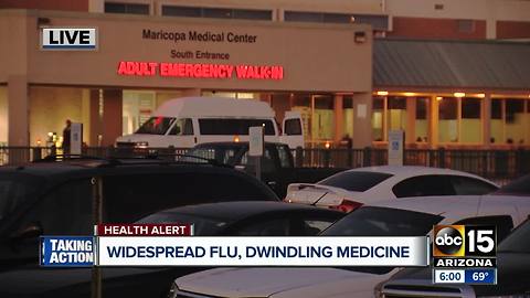 Widespread flu cases dwindling medicine supply