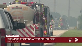 Florida's Turnpike reopens in Martin County following brush fire