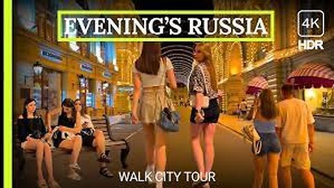 [4k] The Gaze Trap Nightlife Moscow, Beautiful Russian Girls, Walk City Tour 4K HDR #128