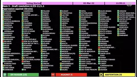 UN NATIONS RESOLUTION VOTERS LIST -HOW 140 OUT OF 193 COUNTRIES OF THE WORLD VOTED AGAINST RUSSIA !!