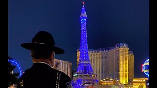 Las Vegas Strip turns blue for fallen Nevada sergeant