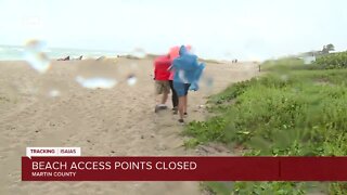 Heavy rain, wind on Stuart Beach