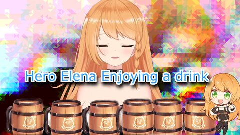 Vtuber Elena Yunagi Enjoying her drink