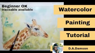 Painting Tutorial for Beginners Step by Step Easy Giraffe Animal Watercolor
