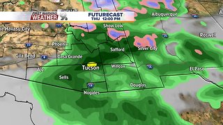 clouds today and showers around tomorrow
