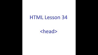 HTML Lesson 34