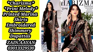 CHARIZMA || PRINTED MARINA & EMBROIDERED DUPATTA || ZAIN.AAYAN COLLECTION ||