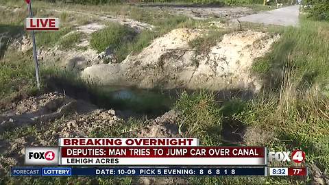 Deputies: Man tries to jump canal with his car in Lehigh Acres