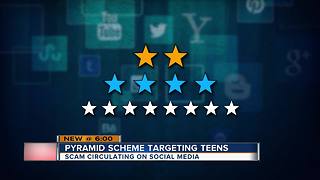 Social media pyramid scheme targeting teens