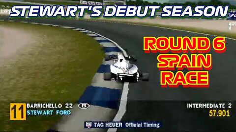 Stewart's Debut Season | Round 6: Spanish Grand Prix Race | Formula 1 '97 (PS1)