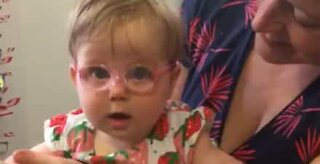 Baby's priceless reaction at getting first pair glasses