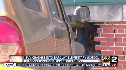 SUV crashes into Barclay Elementary School