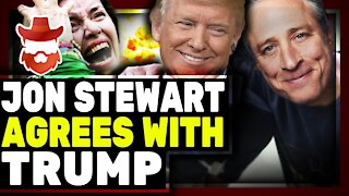 Leftists RAGE As Jon Stewart AGREES With Donald Trump About Lab Theory