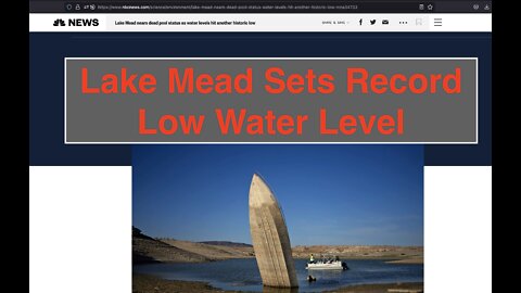 Lake Mead Water Level Makes Historic Low