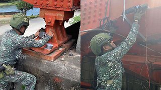 Philippine Marines practice destroying a Bridge which they may need to do in times of War